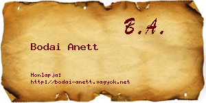 Bodai Anett névjegykártya
