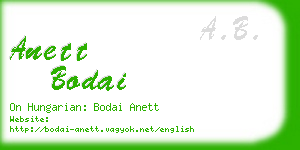 anett bodai business card